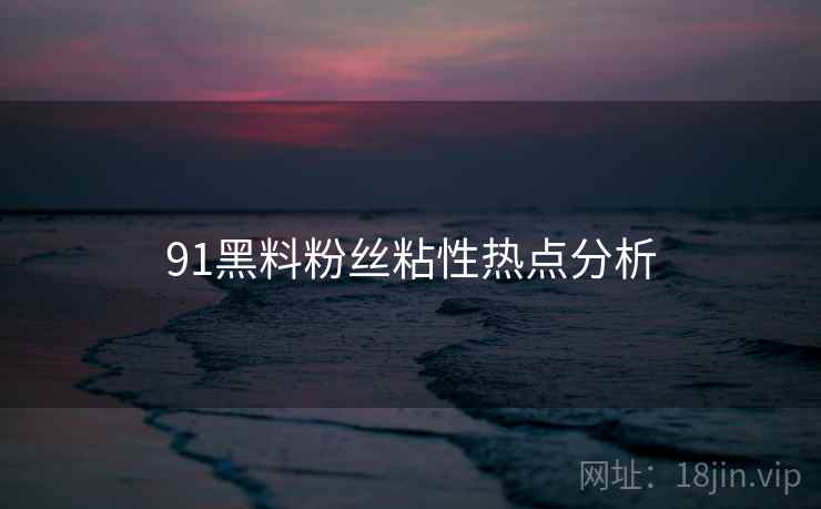 91黑料粉丝粘性热点分析